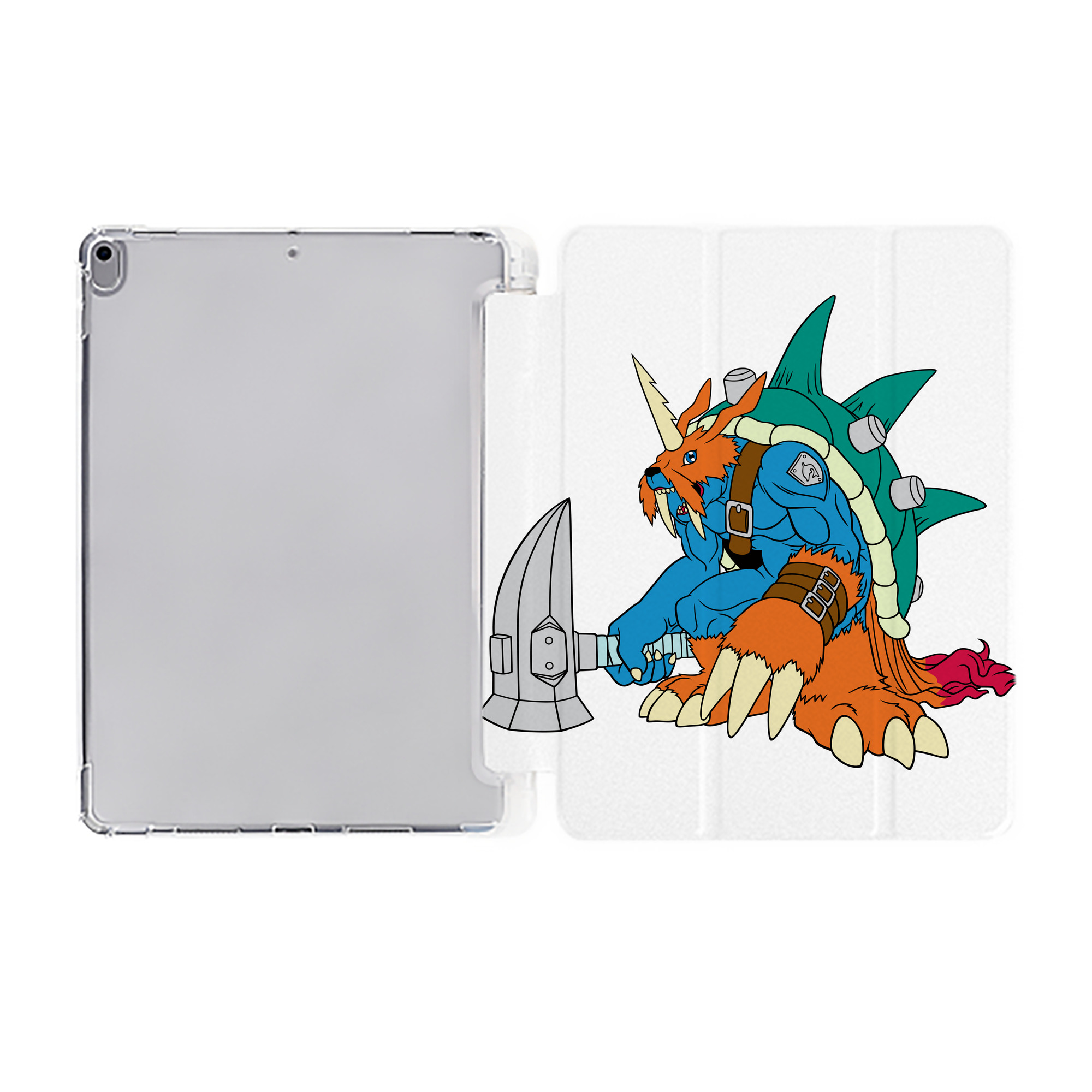 （画像用） Digimon デジタルモンスター/デジモン IPad ケース ペン収納付き 三つ折りスタンド PUレザー×シリコン 対応機種9.5/10.5/10.9インチ